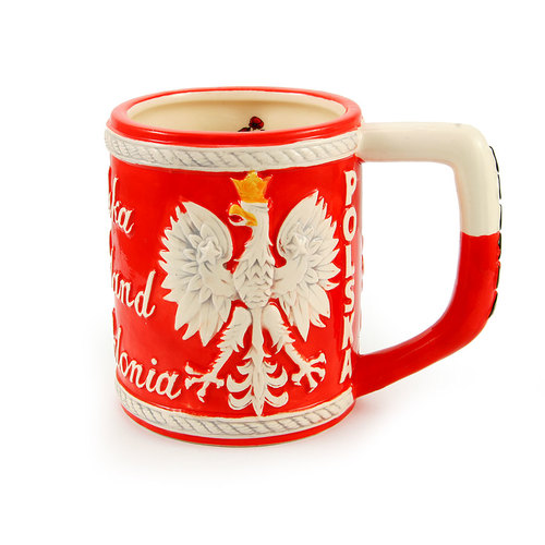 Kubek ceramiczny szkliwiony Polska Godło