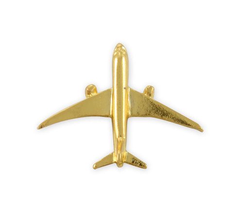 Pin samolot złoty 787