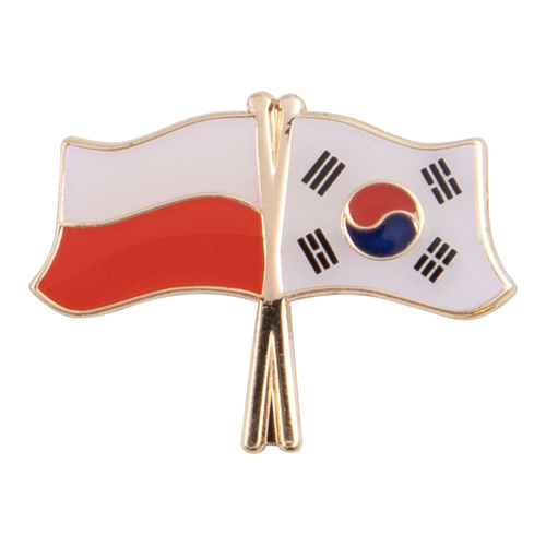 Przypinka - flagi: Polska i Korea Płd.
