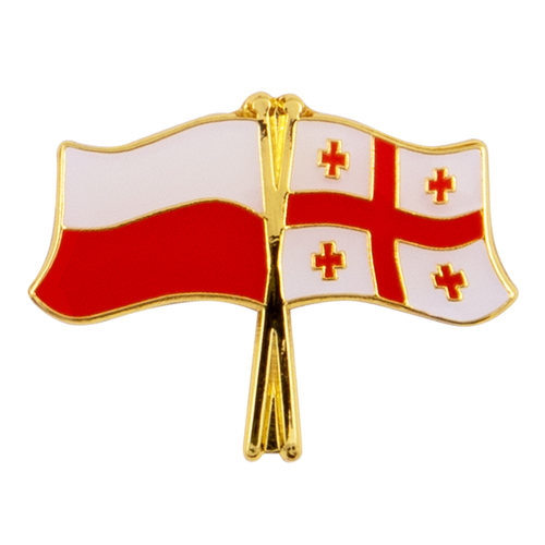 Przypinka - flagi: Polska i Gruzja