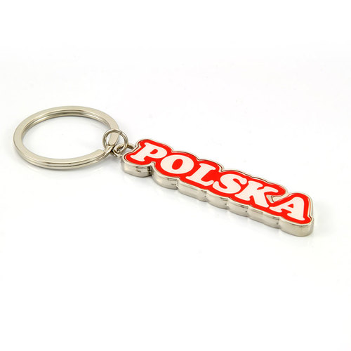 Brelok metal kolorowy napis Polska