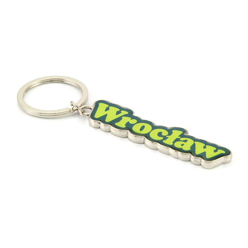 Brelok metal kolorowy napis Wrocław