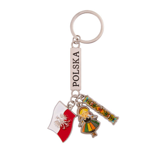 Brelok Polska z zawieszkami