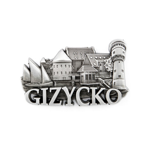 Magnes metalowy panorama Giżycko