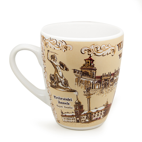 Kubek mały latte (baryłka) Warszawa sepia