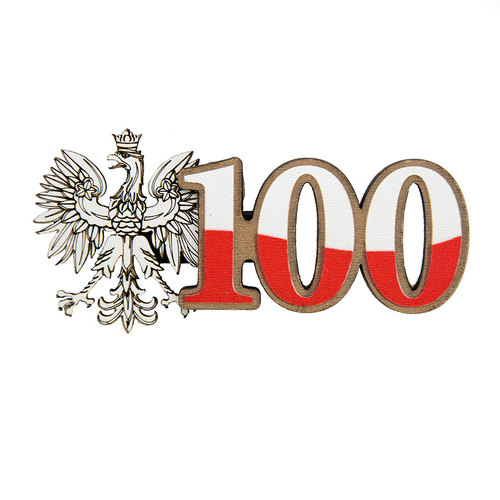 Magnes drewniany Orzeł 100 Lat - mały Polska
