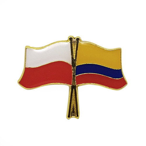 Przypinka - flagi: Polska i Kolumbia