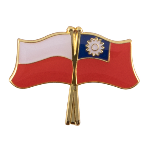 Przypinka - flagi: Polska i Tajwan