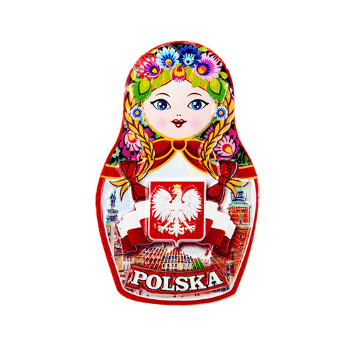 Magnes matrioszka reilief Polska godło
