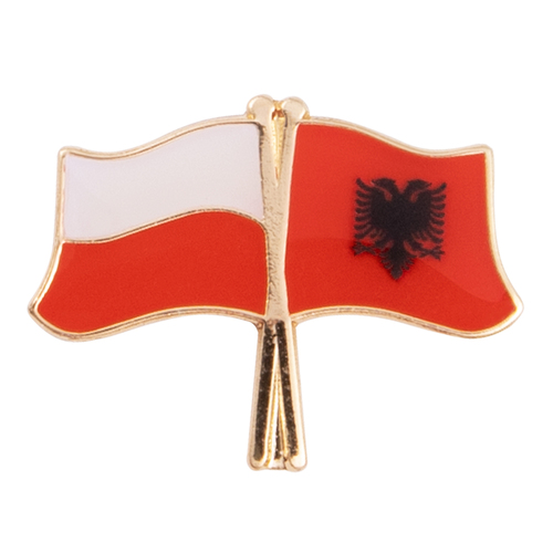 Przypinka - flagi: Polska i Albania