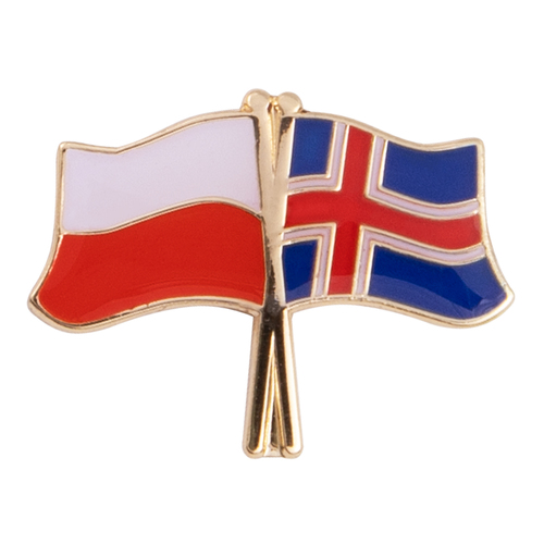 Przypinka - flagi: Polska i Islandia