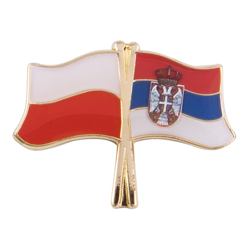 Przypinka - flagi: Polska i Serbia