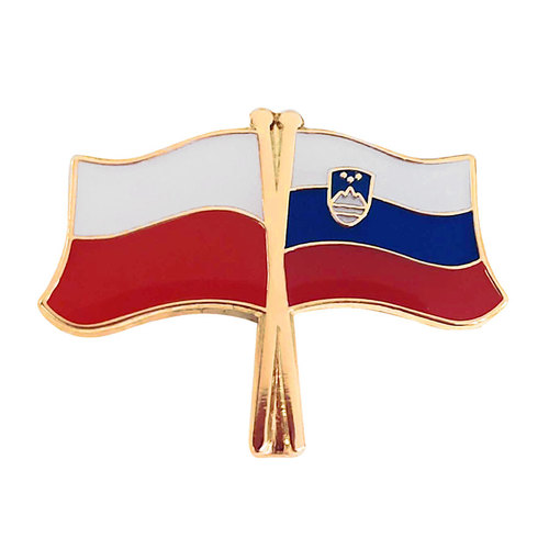 Przypinka - flagi: Polska i Słowenia
