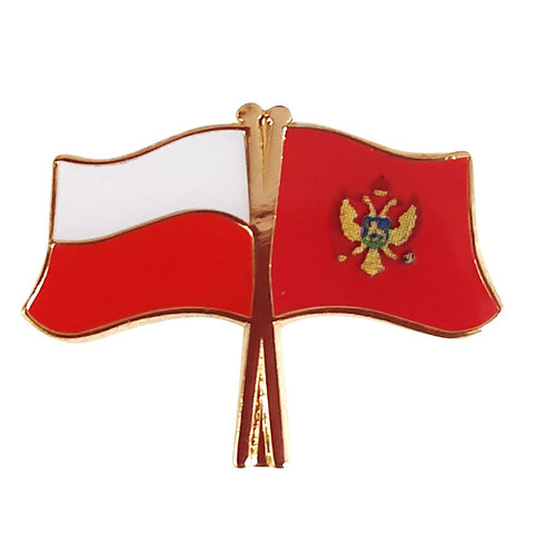 Flaga Polska-Czarnogóra, przypinka
