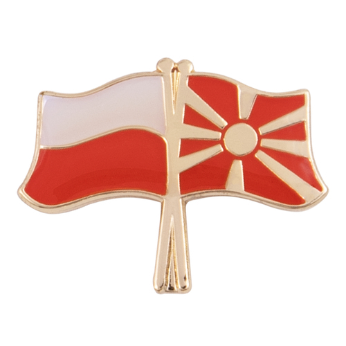 Przypinka - flagi: Polska i Macedonia