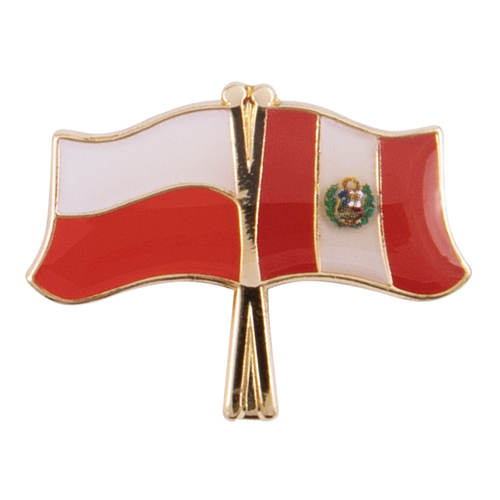 Przypinka - flagi: Polska i Peru