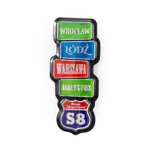 Magnes MDF metalizowany - znak drogowy S8