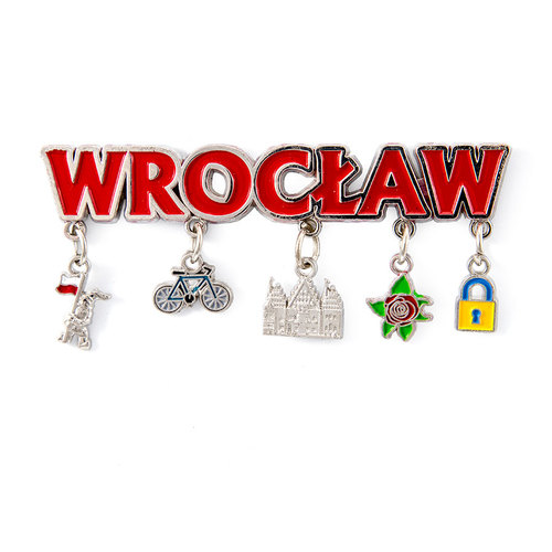 Magnes metalowy z zawieszkami Wrocław