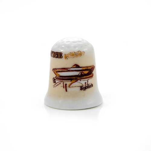 Naparstek ceramiczny Katowice Spodek/Herb sepia