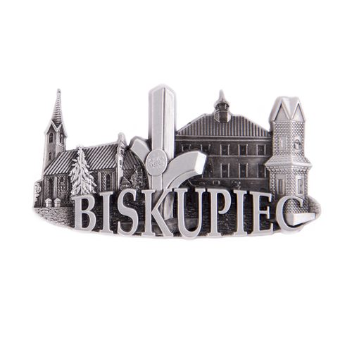 Magnes metalowy panorama Biskupiec