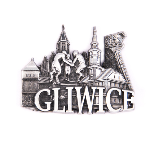 Magnes metalowy panorama Gliwice
