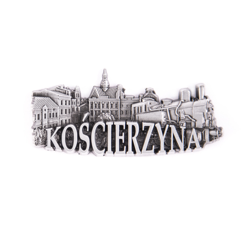 Magnes metalowy panorama Kościerzyna