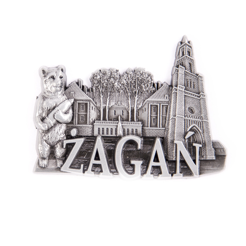 Magnes metalowy panorama Żagań
