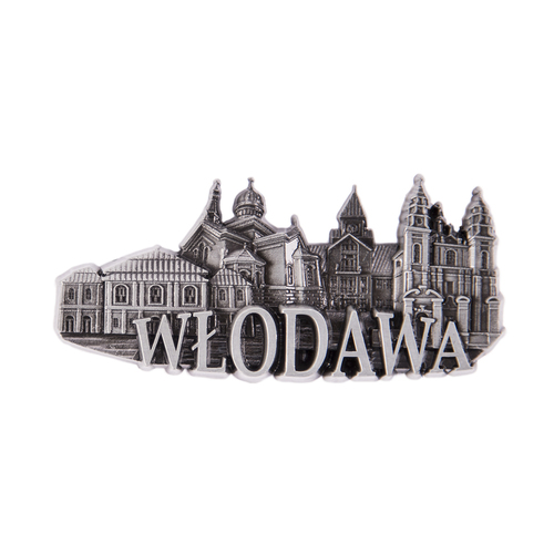 Magnes metalowy panorama Włodawa
