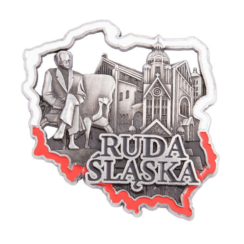 Magnes metalowy kontur Ruda Śląska