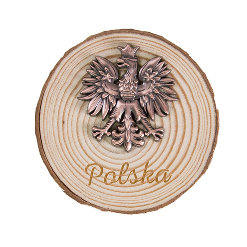 Magnes pieniek drewniany godło
