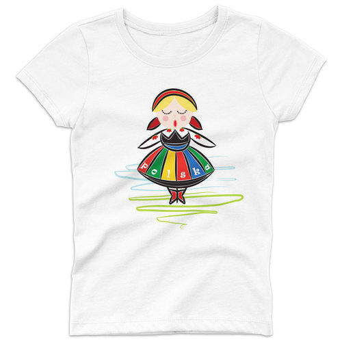 Koszulka damska dziewczynka folk (XL)