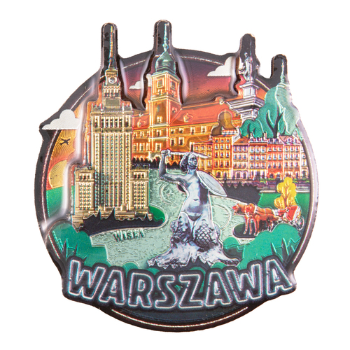 Magnes MDF metalizowany widok Warszawa