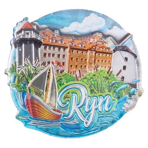 Magnes MDF metalizowany widok Ryn