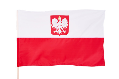 Flaga państwowa z godłem RP typ bandera średnia