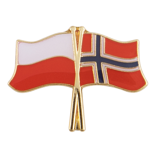 Przypinka - flagi: Polska i Norwegia
