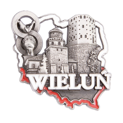 Magnes metalowy kontur Wieluń