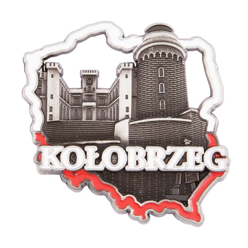 Magnes metalowy kontur Kołobrzeg