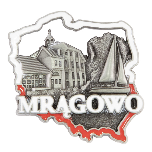 Magnes metalowy kontur Mrągowo