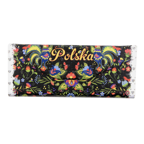 Etui na okulary trójkątne Polska małe kwiaty folk