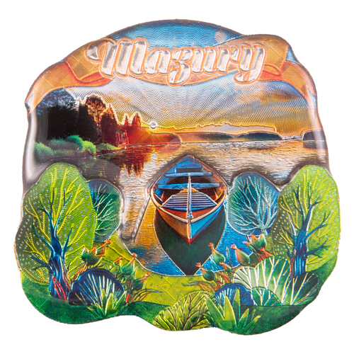 Magnes MDF metalizowany widok Mazury