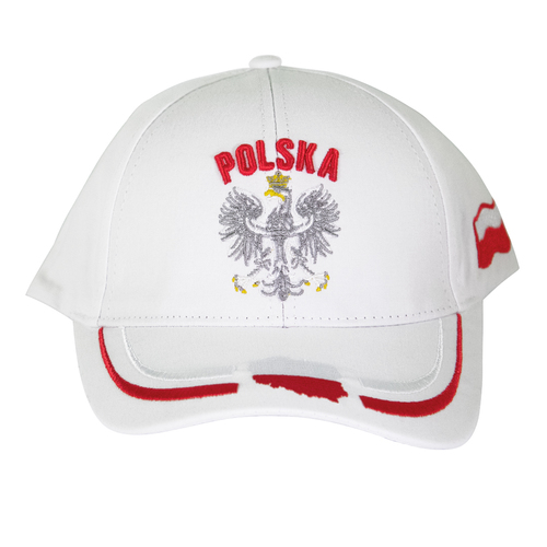 Czapka z daszkiem Polska biała