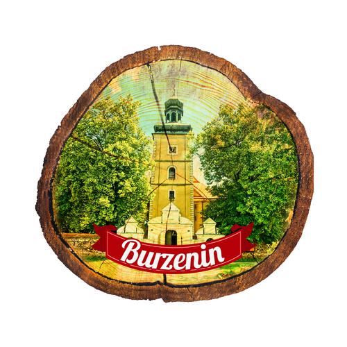 Magnes drewniany pieniek Burzenin