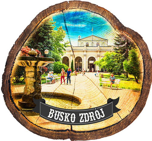 Magnes drewniany pieniek Busko-Zdrój