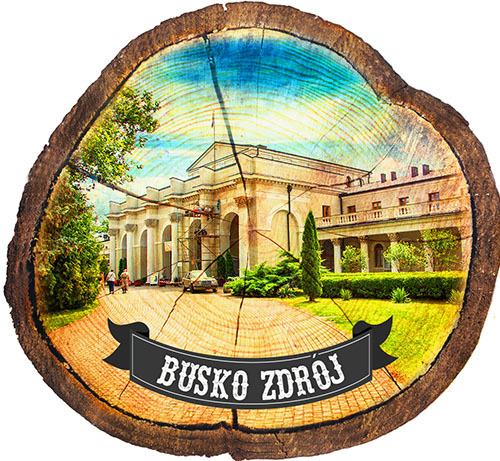 Magnes drewniany pieniek Busko-Zdrój