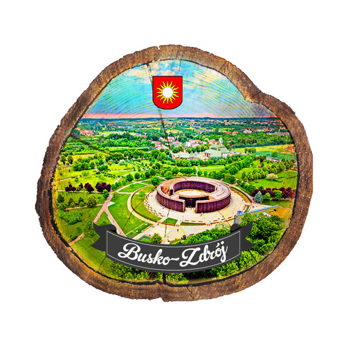 Magnes drewniany pieniek Busko-Zdrój