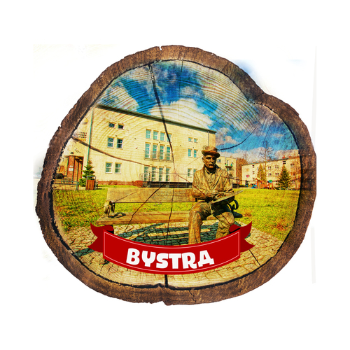 Magnes drewniany pieniek Bystra