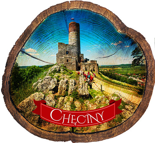 Magnes drewniany pieniek Chęciny
