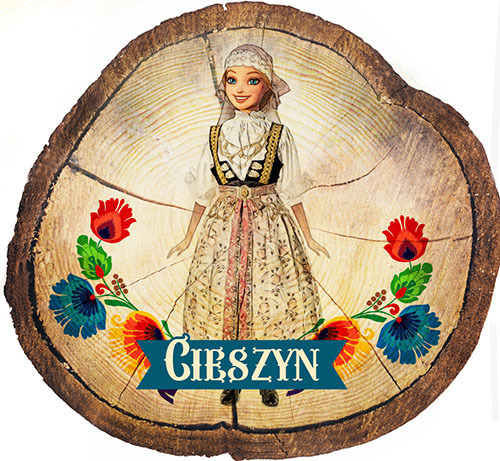 Magnes drewniany pieniek Cieszyn