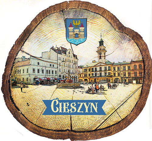 Magnes drewniany pieniek Cieszyn