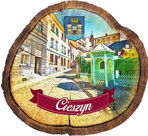 Magnes drewniany pieniek Cieszyn
